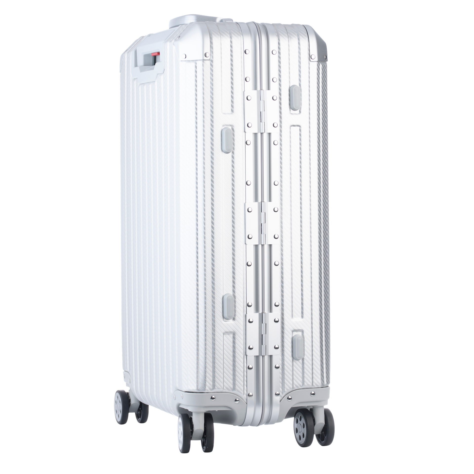 Silberfarbener Aluminium-Koffer