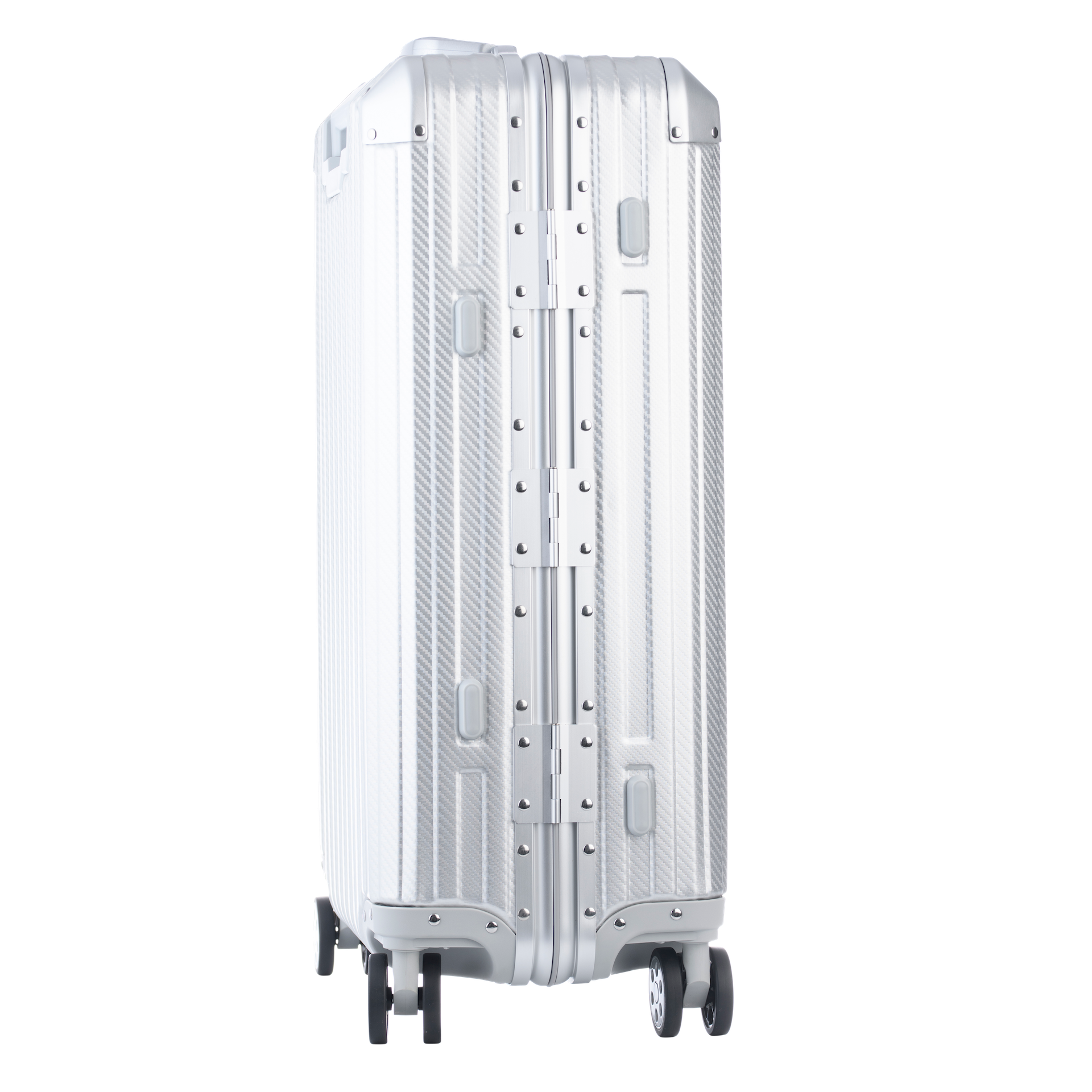 Silberfarbener Aluminium-Koffer