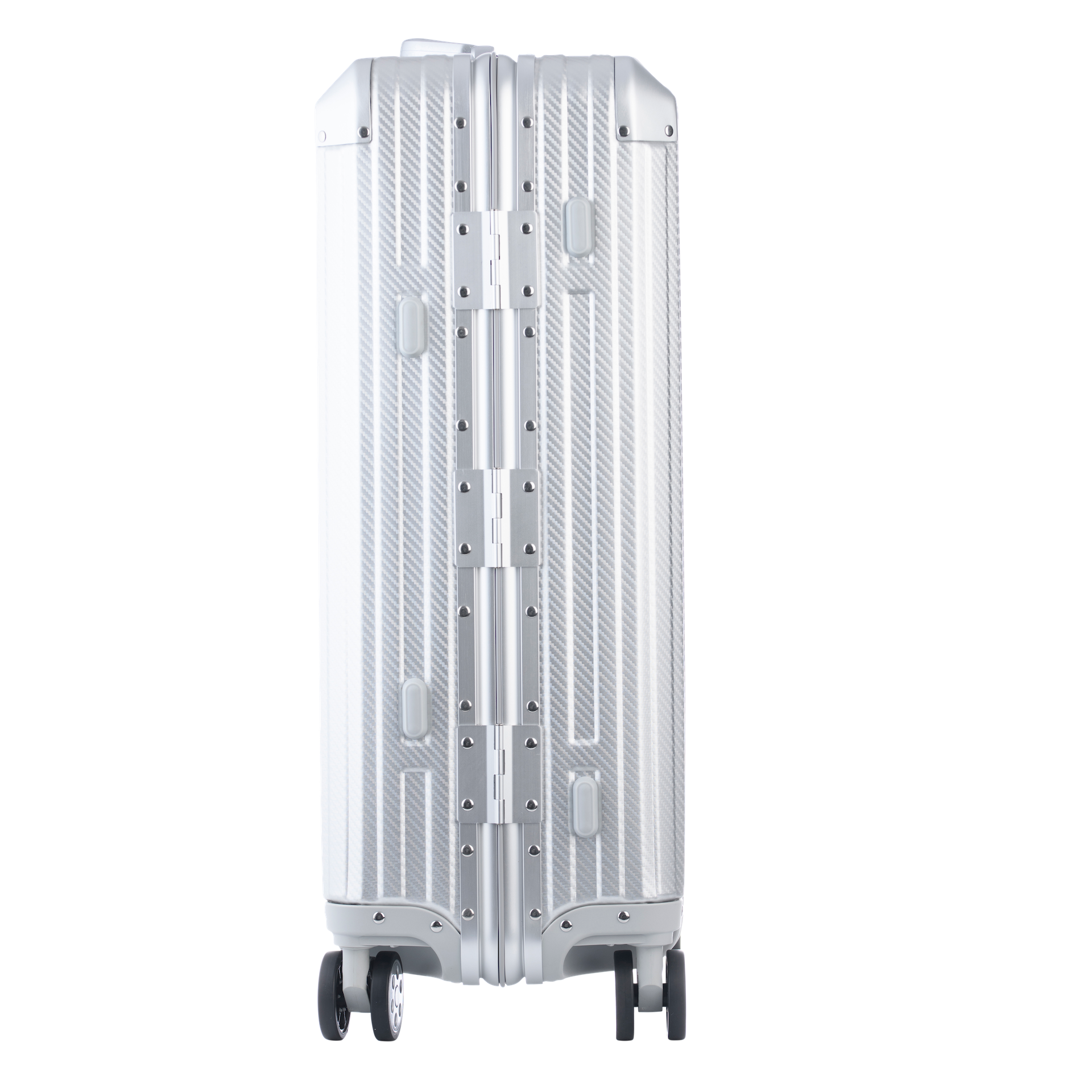 Silberfarbener Aluminium-Koffer