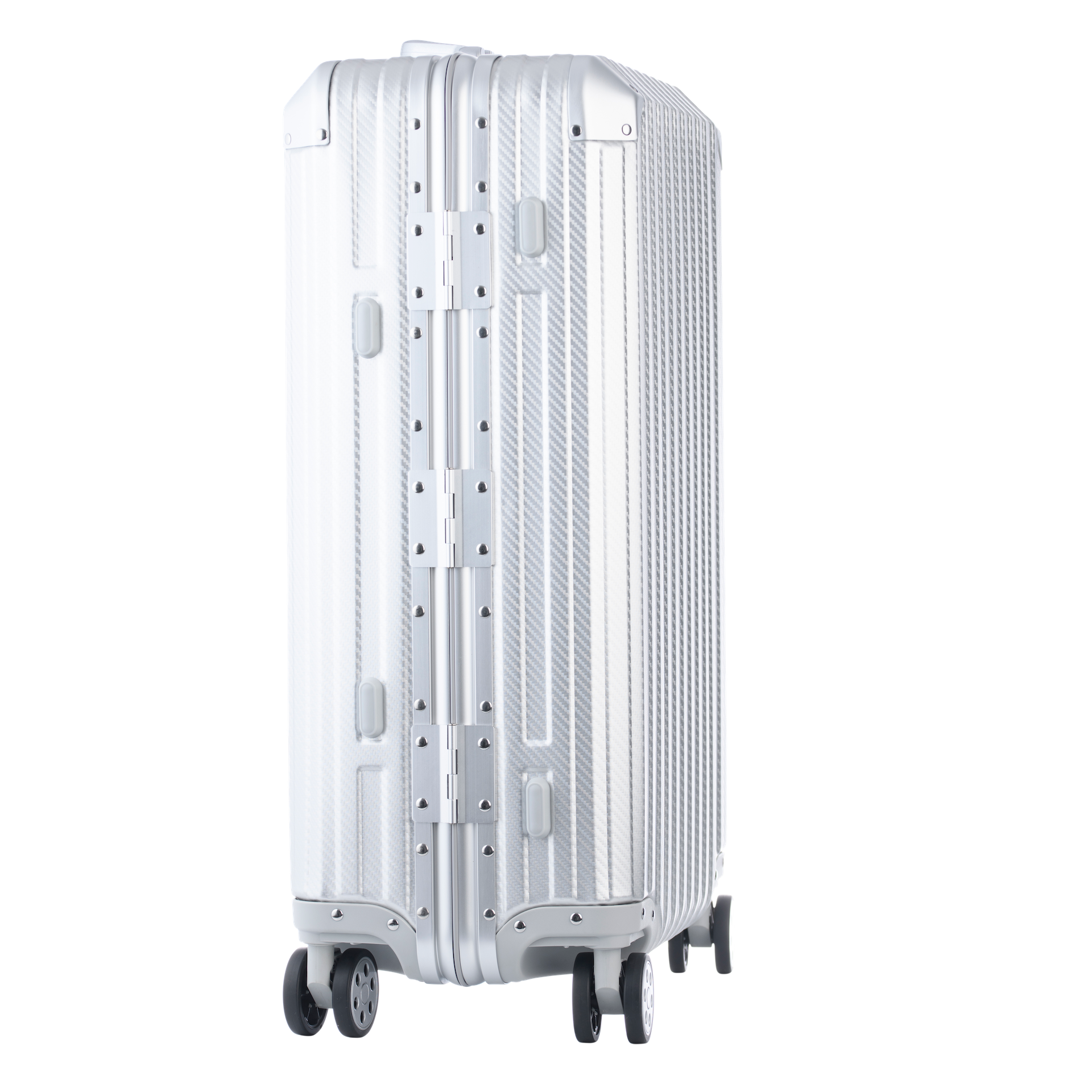 Silberfarbener Aluminium-Koffer