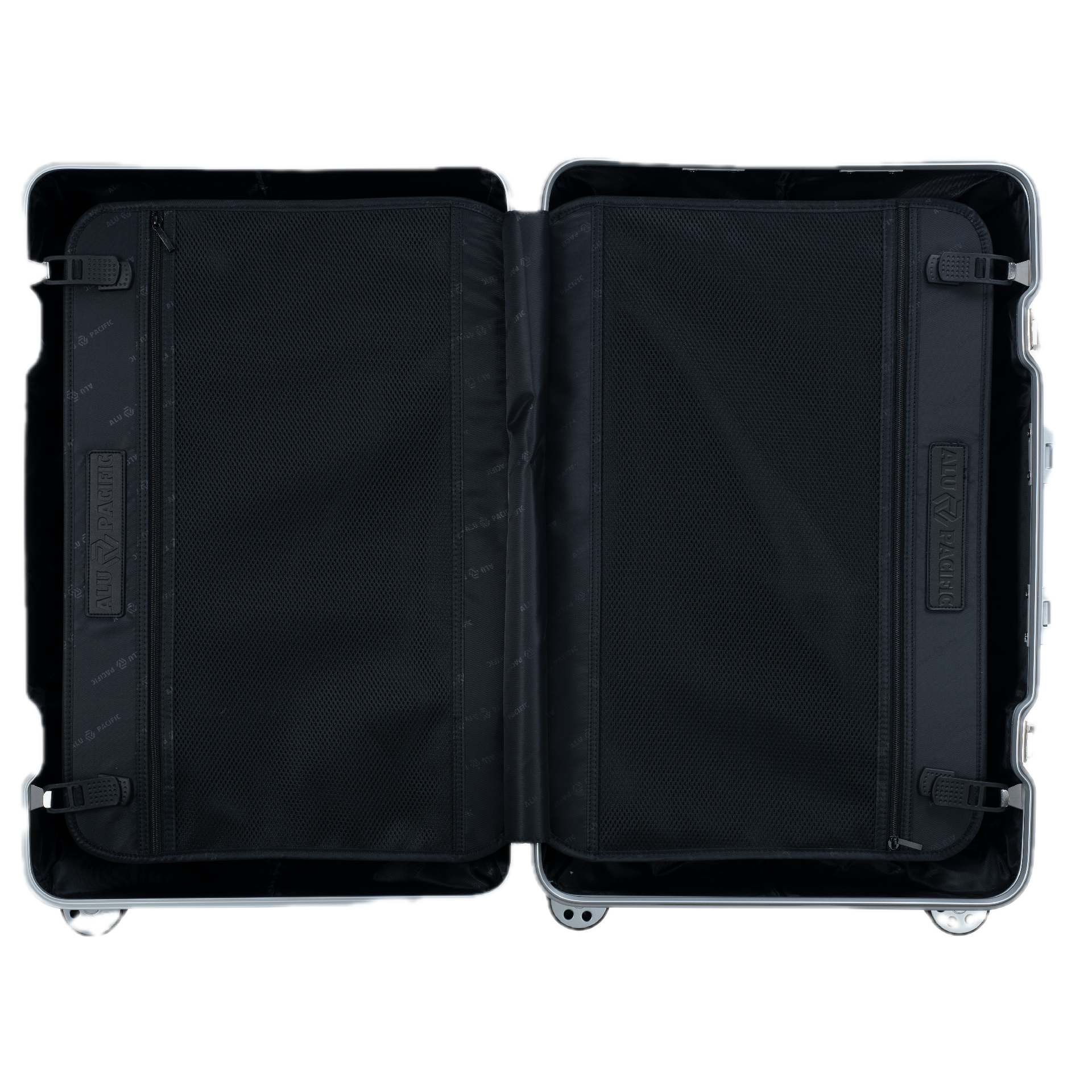 Silberfarbener Aluminium-Koffer