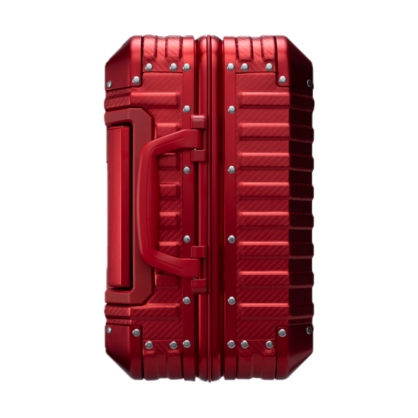 Roter Aluminium-koffer